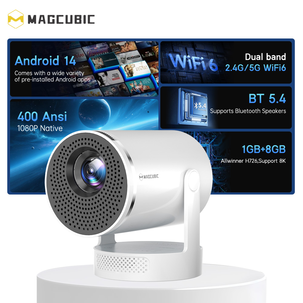 Magcubic 안드로이드 14 네이티브 1080P 8 - Home Cinema Night 리뷰 및 가격