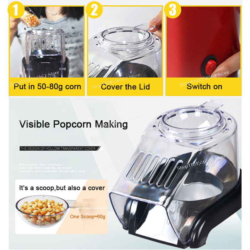 오일프리 에어 팝콘 기계, 전기 핫 에어 팝콘 기계 미 - Popcorn Machine Home 리뷰 및 가격