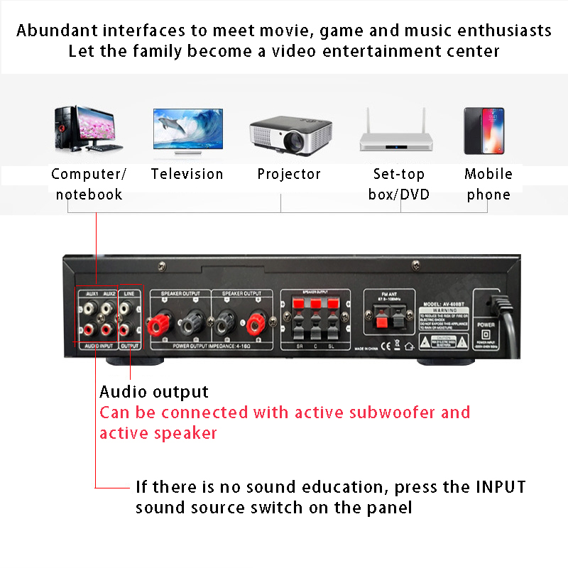 110/220V 2000W 블루투스 파워 앰프 오디오  - Home Cinema Yamaha 리뷰 및 가격