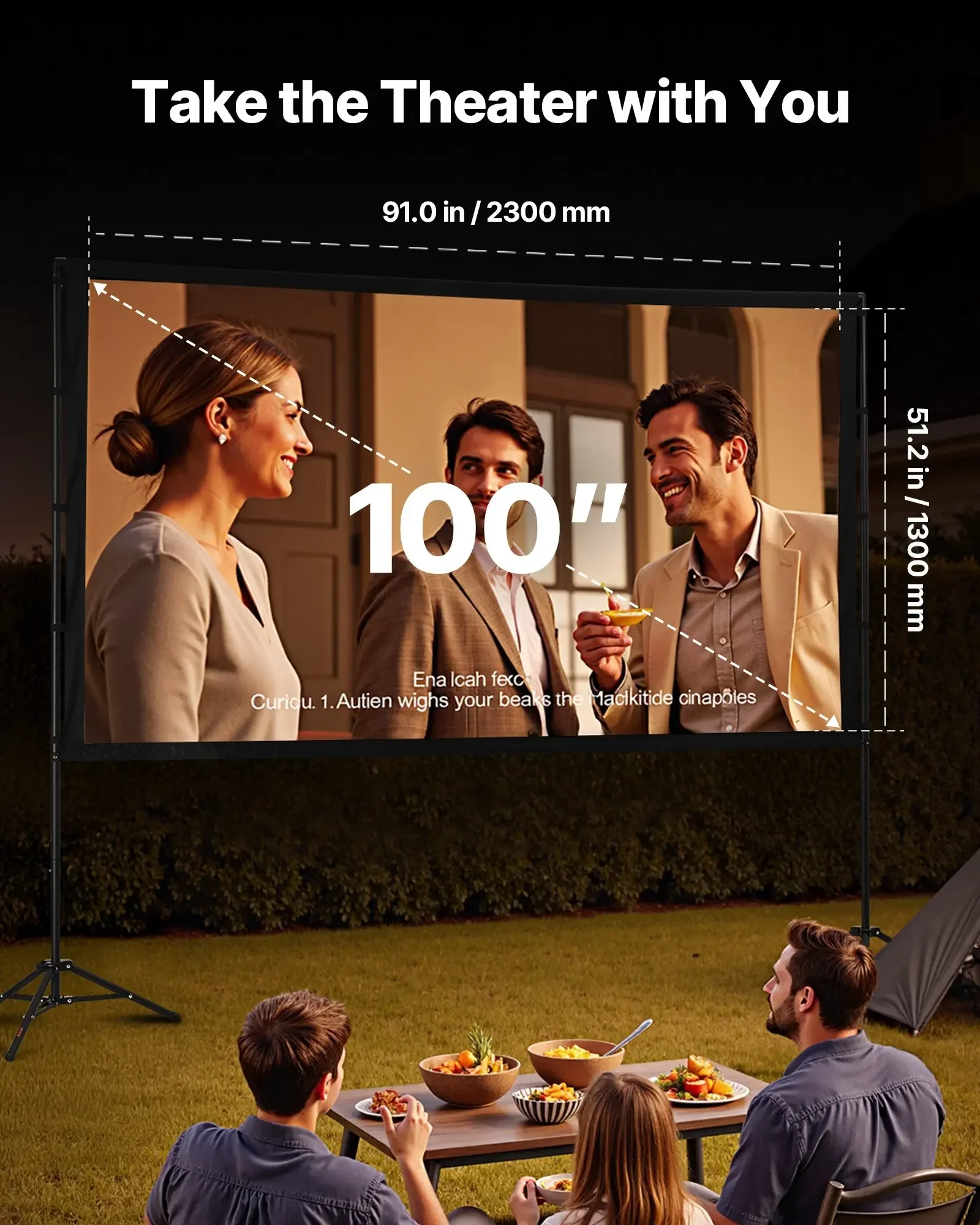 삼각대 프로젝터 스크린 (2개 스탠드 포함) 100인치 - Projector Tripod Stand 리뷰 및 가격