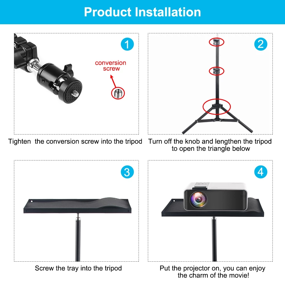 110cm 160cm 조정 가능한 범용 휴대용 프로젝터 - Projector Tripod Stand 리뷰 및 가격